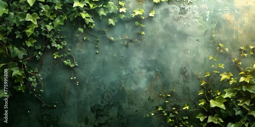 Lush Verdant Vines Merging with Ancient Wall Blurring the Lines Between Nature and Manmade