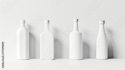 Mockup featuring white syrup bottle  one bottle  various style  front angle  top angle  on white background