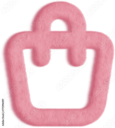 Shopping Bag Pink Fluffy Icon