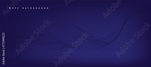 Purple background with flowing wave lines. Futuristic technology concept. Vector illustration 