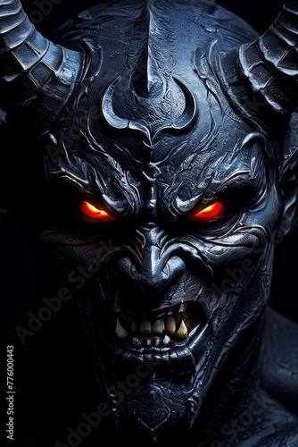 evil demon head on a dark background