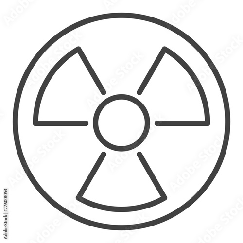 Radiation Protection vector Radioactive Hazard icon or sign in thin line style