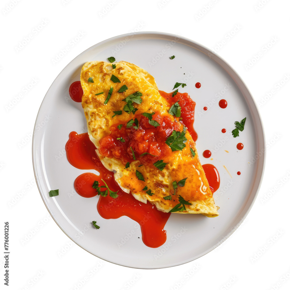 Plate with Omelet and Sauce Plate with Omelet and Sauce