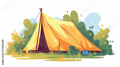 Tent. Tourist tent. Vector illustration of a campin photo