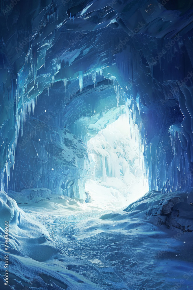 A beautiful ice cave for background