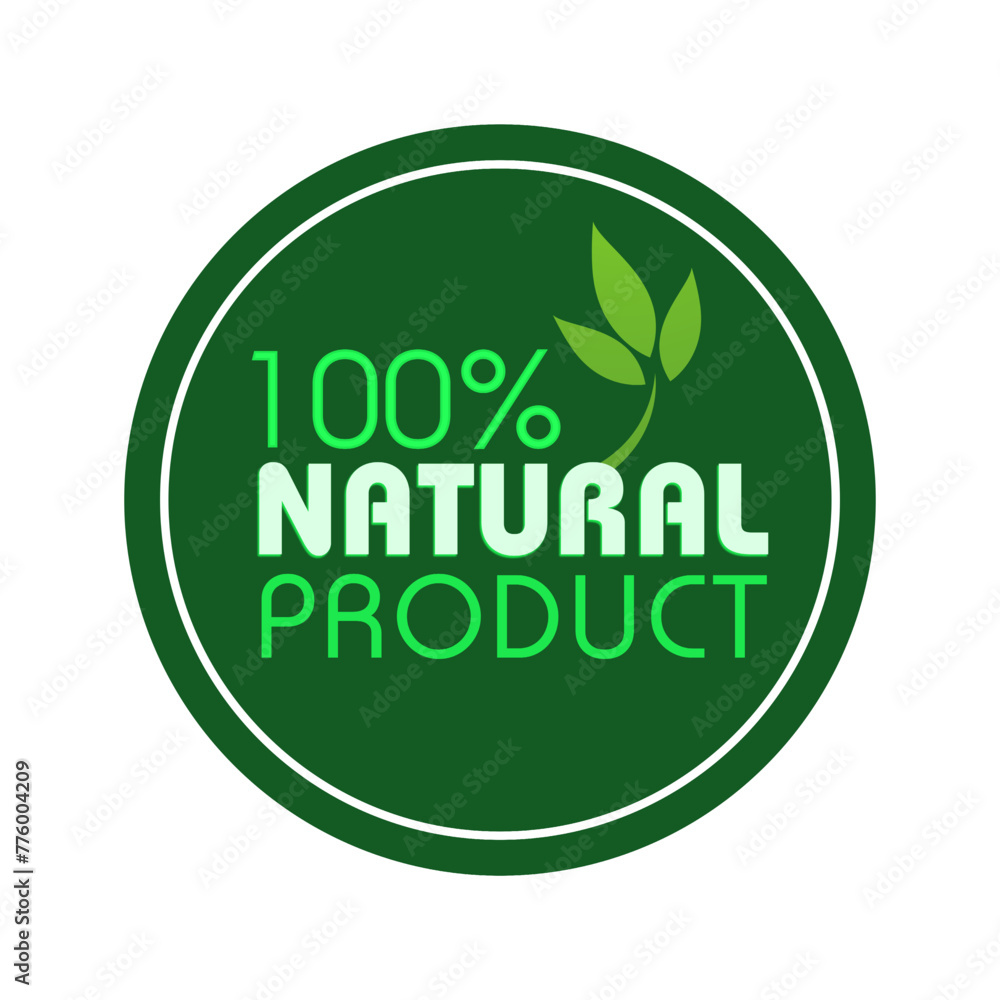 100% Natural Product icon badge design 100% Natural Product icon badge design