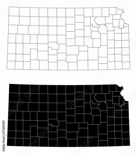 Obraz na płótnie Kansas administrative maps w salonie
