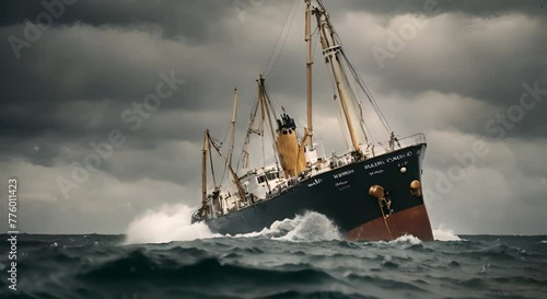 Titanic at sea. photo