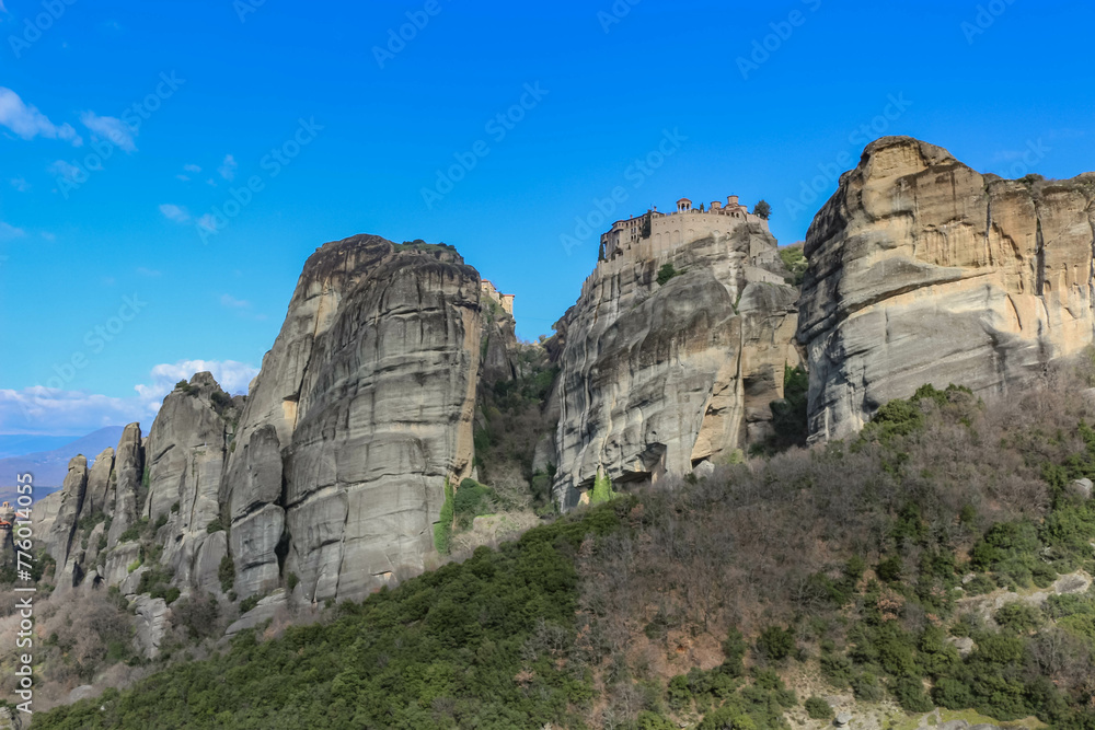 Majestic Marvel: The Church Perched on a Cliff in Meteora, Greece