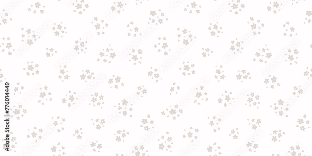 Subtle ditsy pattern. Simple vector white and beige seamless ornament with small flowers. Elegant abstract floral background. Minimalist texture. Repeated design for decor, fabric, wallpaper, print Subtle ditsy pattern. Simple vector white and beige seamless ornament with small flowers. Elegant abstract floral background. Minimalist texture. Repeated design for decor, fabric, wallpaper, print