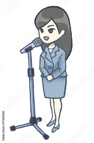 woman with microphone