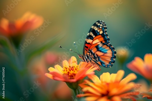 Charming Butterfly flower. Spring nature beauty. Generate Ai