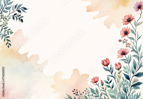 colorful abstract flowers watercolor, watercolor background, floral pattern for wallpaper © P.W-PHOTO-FILMS