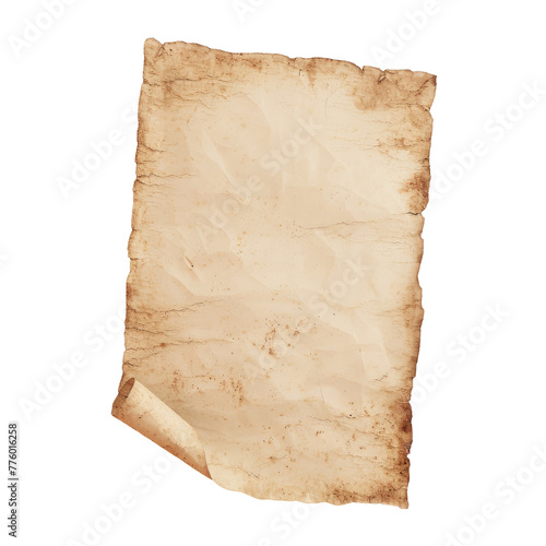 A piece of paper on a transparent Background photo