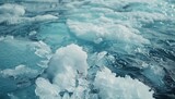 A large ice block floating in the ocean by AI generated image