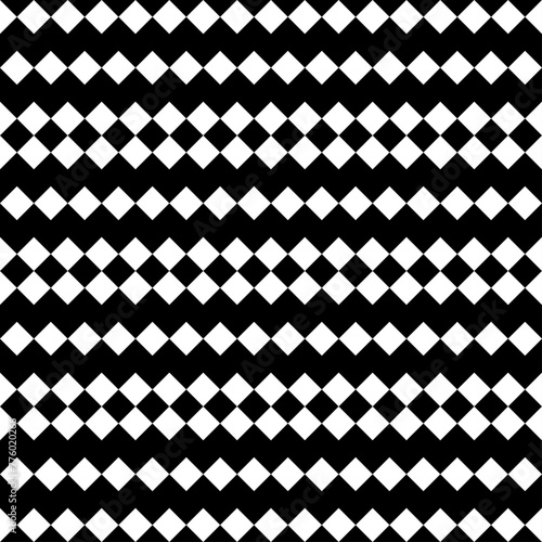 Seamless pattern. Diamonds background. Checks ornament. Squares illustration. Ethnic motif. Rhombuses backdrop. Digital paper, textile print, web design, abstract. Tiles wallpaper. Vector artwork.