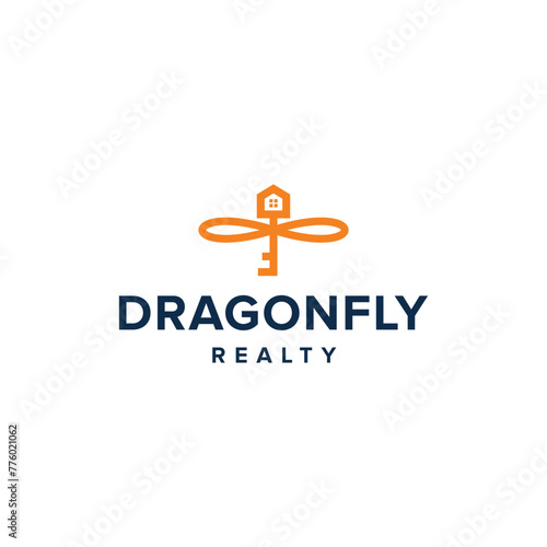 dragonfly realty simple sleek creative modern logo design