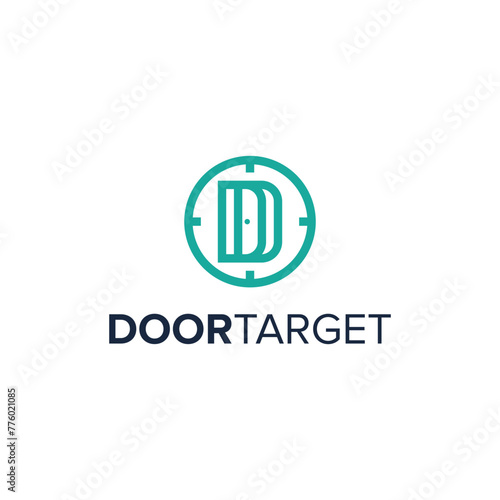 door and target simple sleek creative modern logo design