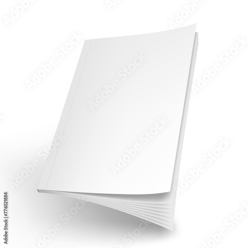 Flying Cover Of Clear Brochure Isolated On White