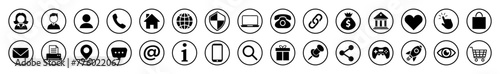 Set of Contact and web icons.Vector
