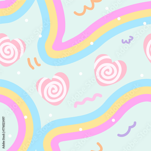 adorable cute pastel candy seamless background