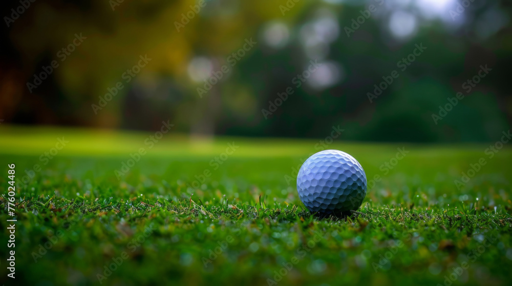 Naklejka premium Golf ball on the grass on the golf course. Golf club