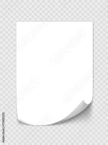 White Blank Paper Mockup On Transparent Background