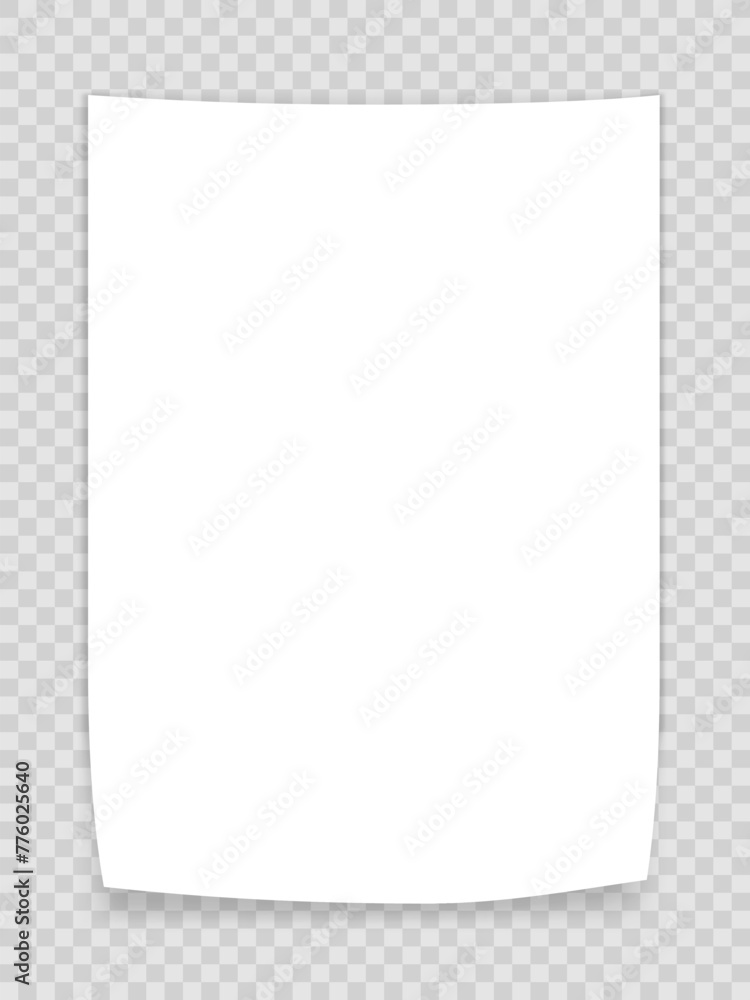 White Blank Paper Mockup On Transparent Background White Blank Paper Mockup On Transparent Background