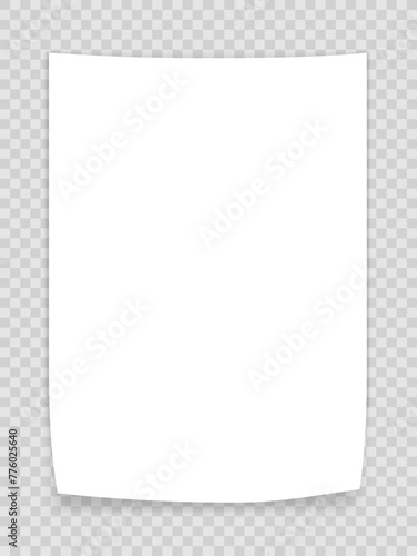 White Blank Paper Mockup On Transparent Background