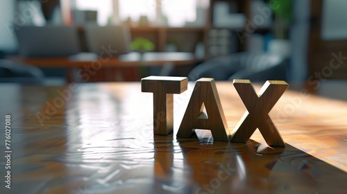 "TAX" written on it. tax concept.