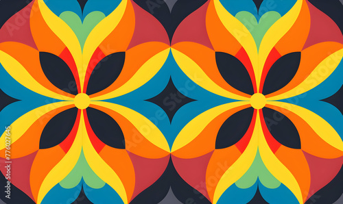 Geometric groovy pattern flat vector illustration © Ilham