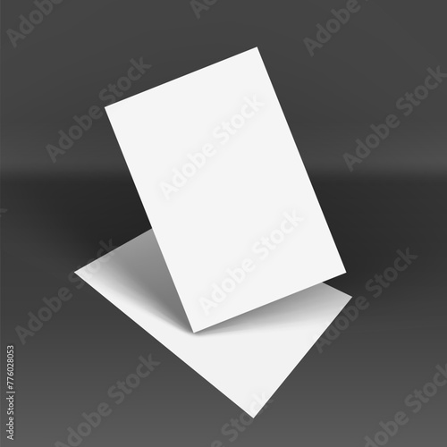 3D White Postcard Or Business Card Template