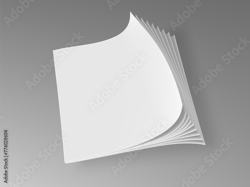 Blank Cover Magazine Or Booklet On Gray Background
