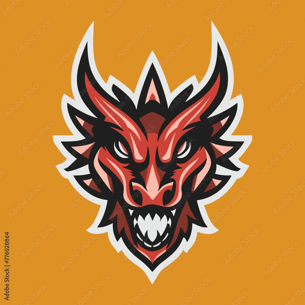 red dragon head vector art red dragon head vector art