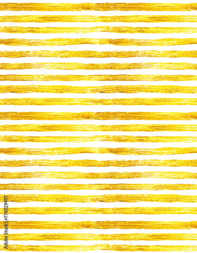 Hand drawn golden texture, abstract shining striped metallic background.
