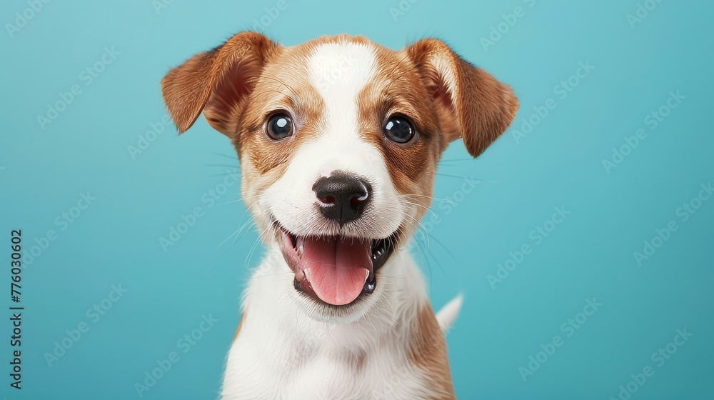 An adorable puppy popping out from a pastel backdrop AI generated illustration An adorable puppy popping out from a pastel backdrop AI generated illustration