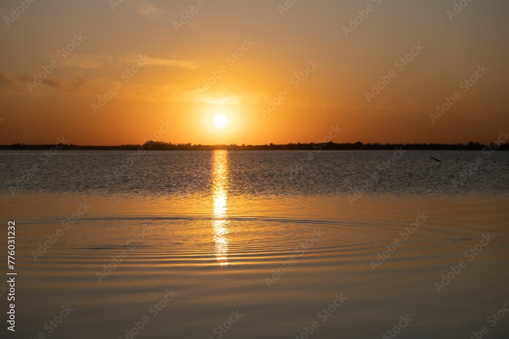 Scenic view of a sunset at the seashore