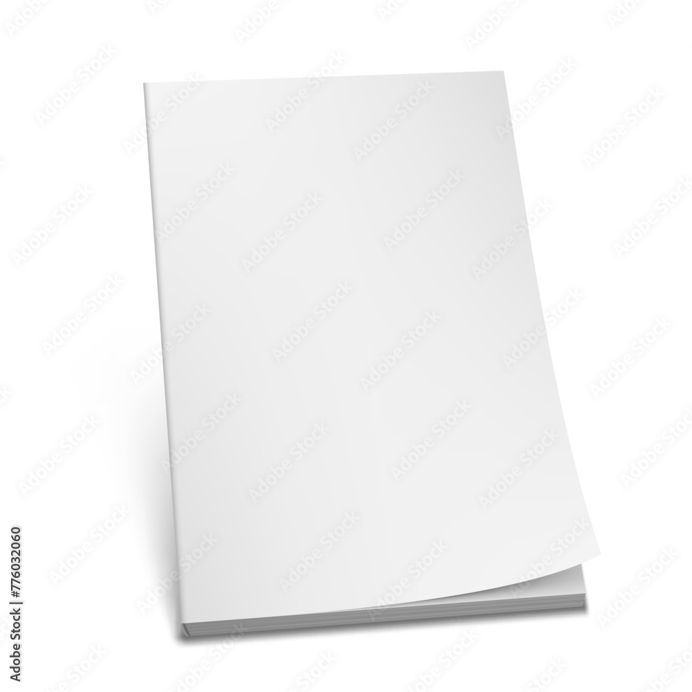 3D Blank Magazine With Soft Cover On White 3D Blank Magazine With Soft Cover On White