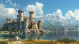 Medieval Castles: Photograph imposing castle structures, fortified walls, and majestic towers to depict medieval architecture 