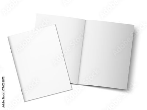 Blank Two-Fold Open Brochure Cover On White