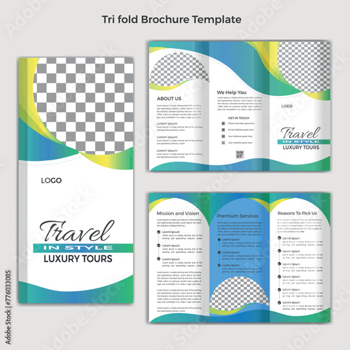 Travel And Tourism Professional clean Tri Fold Brochure Template