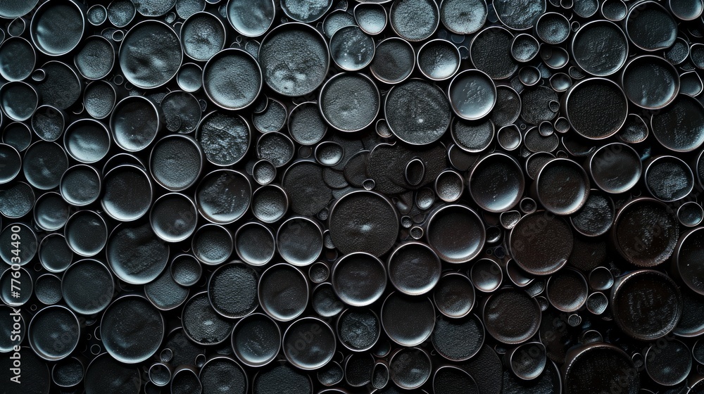 Abstract Cluster of Black Circular Pipes Texture Abstract Cluster of Black Circular Pipes Texture