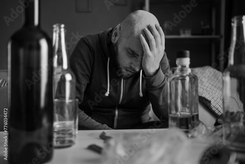 Obraz na plátně Alcohol addiction abuse and alcoholism concept