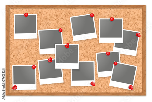 polaroids pins corkboard