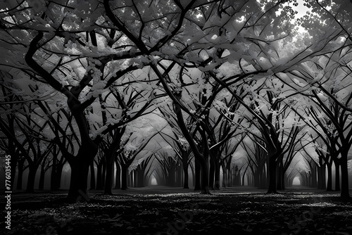 trees in the fog, generative ai