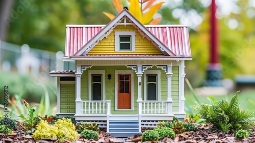 Exploring tiny colorful model homes with intricate details   AI generated illustration photo