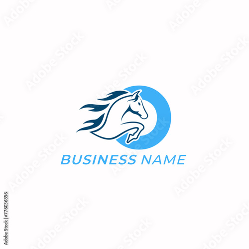 design logo creative letter O and horse