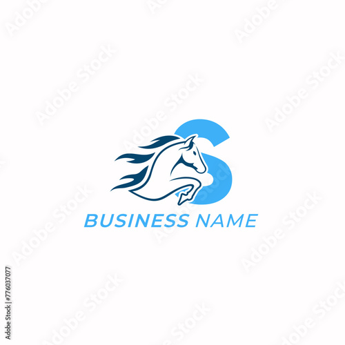 design logo combine horse and letter S