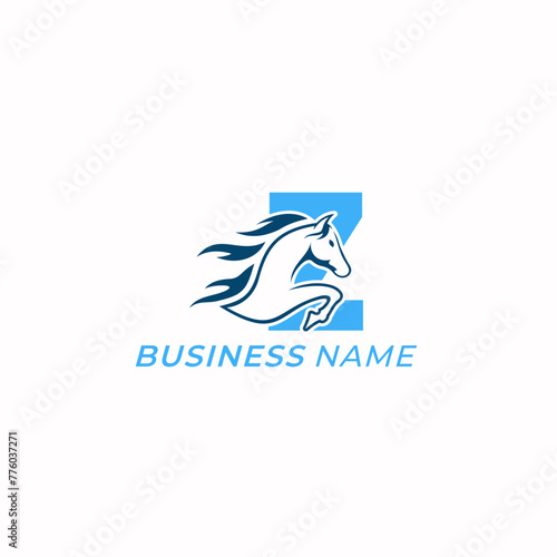 design logo creative letter Z and horse