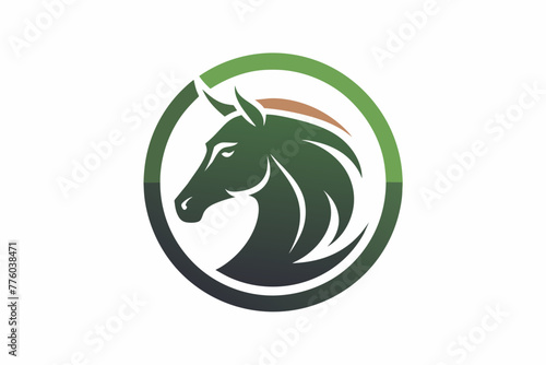 A horse icon in circle logo vector illustration © Ishraq